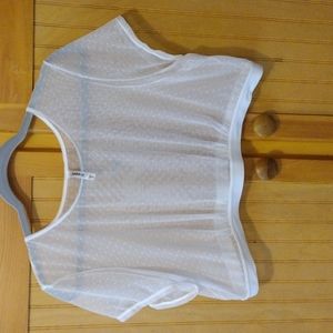 Torrid White Sheer Crop Top
